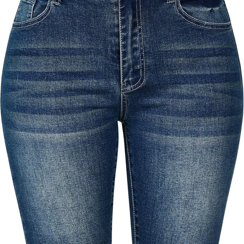 Women's High Waisted Bermuda Shorts - Blue, Large